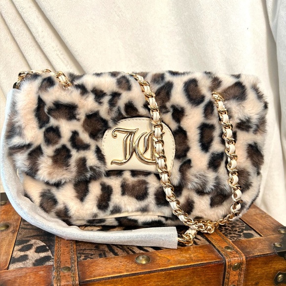 🐆 Juicy Couture GORGEOUS Fashion Vibe Flap Snow Leopard Shoulder Bag🐆NWOT - Picture 13 of 17